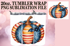 Blissful Sublimation 20oz tumbler wrap, Pumpkin Watercolor Product Image 1