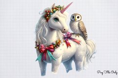 Christmas Unicorns Clipart PNG Product Image 1