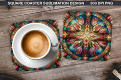 Flower Coaster Sublimation, Easter Coaster PNG Design Product Image 1