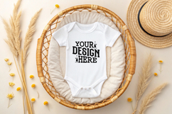 Baby Bodysuit White Mockups, Bodysuit Mockup Product Image 1