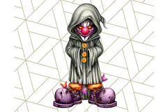 Creepy Clown Halloween PNG Clipart, Spooky Circus Art Product Image 5