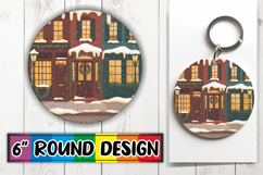 Playful Keychain Circle PNG Design, Winter Product Image 1