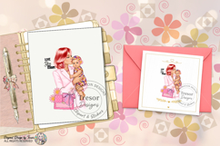 Love You Mom Red Hair Fashion Mother Baby Sublimation PNG Product Image 7
