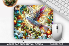 Doves Mouse Pad Sublimation, Easter Mouse Pad PNG Product Image 1