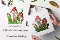 Watercolor Mushroom Houses Sublimation Printing Product Image 2