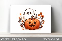 Fall Ghost Cutting Board. Cute Ghost Cutting Board Design Product Image 1
