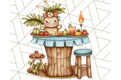 Tropical Tiki Friends PNG Clipart, Cute Summer Art Product Image 5