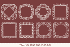 Hand Drawn Vintage Wedding Lace Frames Clipart PNG Product Image 2