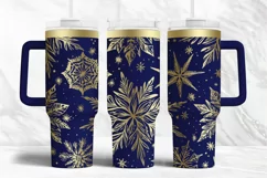 Tumbler laser svg| 40oz Tumbler Christmas Snowflakes wrap Product Image 1