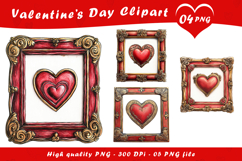 Valentine Rustic Wooden Heart Clipart PNG Product Image 1