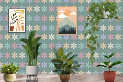 Pastel Daisy Delight Colorful Floral Seamless PNG Pattern Product Image 2