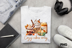 Cozy Vibes Only Fall PNG | Pumpkin Spice Sublimation Design Product Image 4
