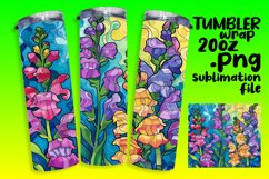 Colorful Floral Pattern 20oz Tumbler Wrap Sublimation Product Image 1