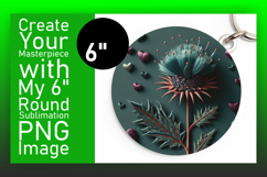 Glamorous Round Design for Sublimation , 3D Flower Product Image 1