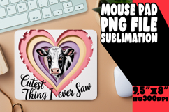 Blissful Mouse Pad Sublimation Magic, Cute Cow Product Image 1