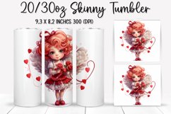 Valentine&#039;s Day Skinny Tumbler - Sublimation Tumbler Design Product Image 1