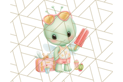 Alien Vacation Clipart PNG, Cute Summer Galaxy Art Clip Art Product Image 5