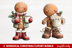 Whimsical Christmas Clipart | Cute Festive Holiday PNG Product Image 1