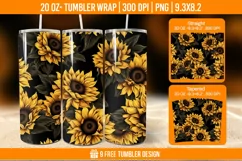 Sunflower Tumbler Wrap Designs, Sublimation Wrap Product Image 1