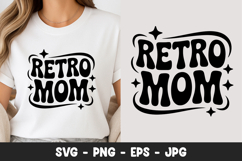 Retro Mom Typography Design SVG PNG Product Image 1