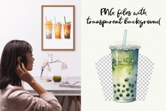 Boba Tea Clipart Bubble Tea Watercolor Product Image 7