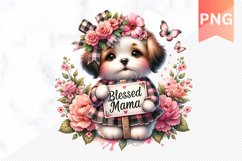Blessed mama ever Sublimation - Mother&#039;s Day Clipart PNG Product Image 1