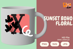 Sunset Boho Floral Monogram Product Image 1