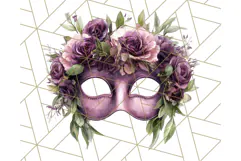 Vintage Garden Masquerade Floral Eye Mask PNG Clipart Product Image 5