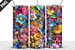 3D Flowers Tumbler Wrap | Sublimation Design | Tumble PNG Product Image 2