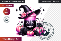 Pastel Goth Halloween Drinks - Kawaii Spooky Clipart PNG Product Image 1