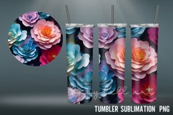 3D Tumbler wrap| Flowers Tumbler Sublimation 20 oz Product Image 6