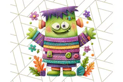 Kawaii Halloween Clipart Cute Kids and Candy Elements Png Product Image 5
