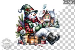 Christmas Snowman Sublimation - Clipart PNG Bundle Product Image 14