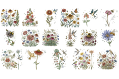 1920 Botanical Summer Wildflowers Clipart Product Image 9