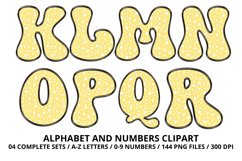 Polka Dots Alphabet Letters &amp; Numbers Clipart PNG 300DPI Product Image 3