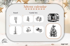 Christmas Advent Calendar Village SVG | Laser Cut | SVG Product Image 4