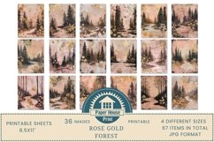 Whimsical Forest Digital Paper, Rose Gold Forest scrapbook Product Image 4