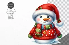 Christmas clipart, Snowman clipart, Winter sublimation Product Image 1