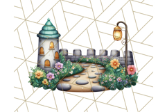 Princess Castle Clipart PNG, Enchanted Garden Artwork Product Image 5