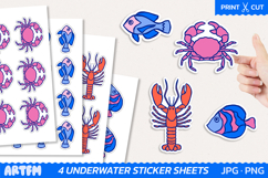 Sea Fishes, Crab, Lobster Stickers | Ocean Sticker Sheets Product Image 1