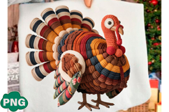 Latch Hook Yarn Faux Crochet Turkey PNG Product Image 1
