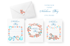 Baby boy watercolor set. Birthday. Product Image 13