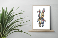Stitched Rabbit Doll Button Eyes Halloween Voodoo PNG Cute Product Image 2