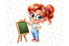 Cute Teacher Girls Clipart, School PNG, Teacher Sublimation Product Image 5