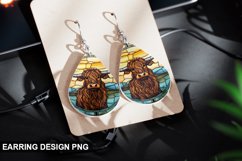 Stained Glass Highland Cow Earring Design Product Image 1