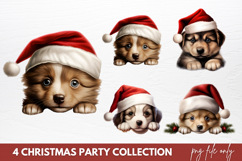 Christmas Peeking Dogs Clipart Sublimation Product Image 1