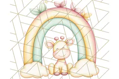 Pastel Plushie Rainbow Clipart PNG, Nursery Baby Animals Png Product Image 5