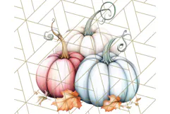Fall Pumpkin Clipart PNG, Autumn Pumpkins, Jewel Tones Png Product Image 5