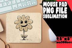Vintage Charm: Retro Mouse Pad Flower Sublimation PNG Product Image 1