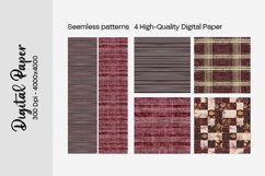 Burgundy Digital Papers | Floral Digital paper Product Image 1